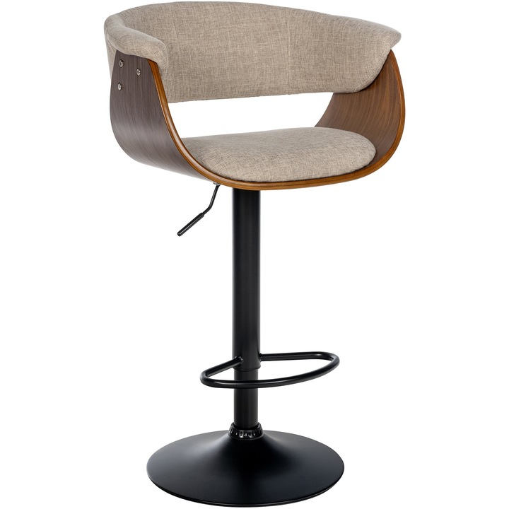 Scaun de bar din material textil Vestal nuca/smantana