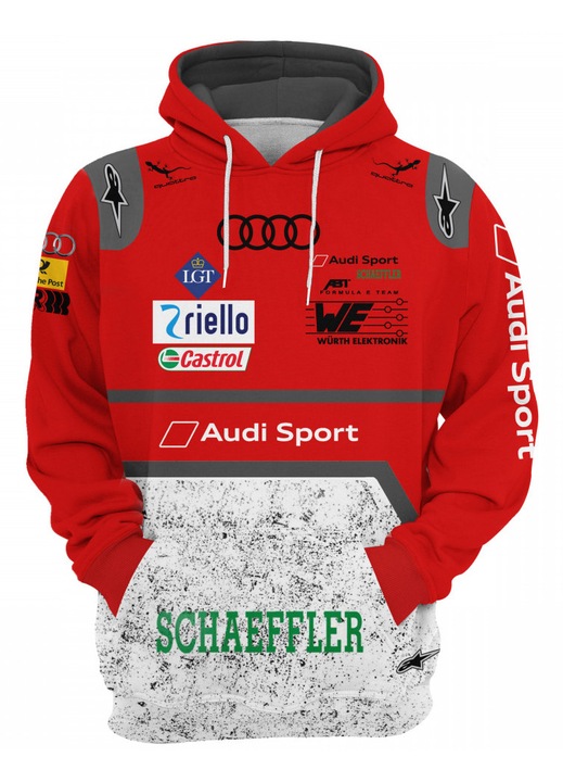 Audi 1.6.5 férfi kapucnis pulóver, többszínű