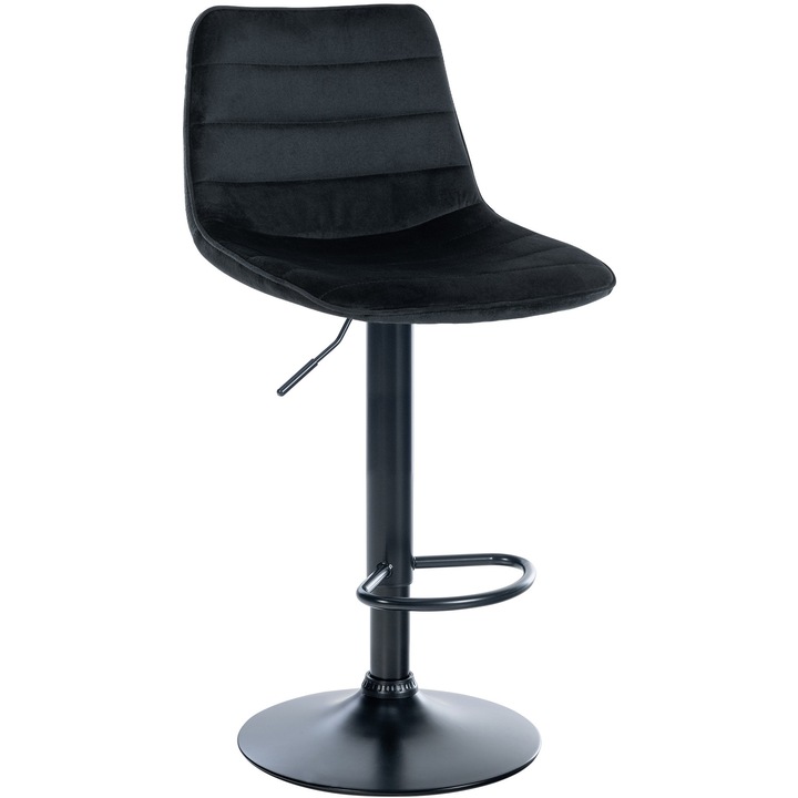 Scaun de bar Lex catifea neagra negru