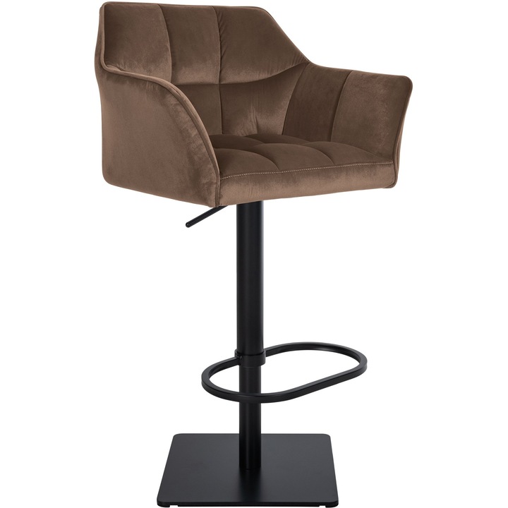 Scaun de bar Damaso B din catifea maro