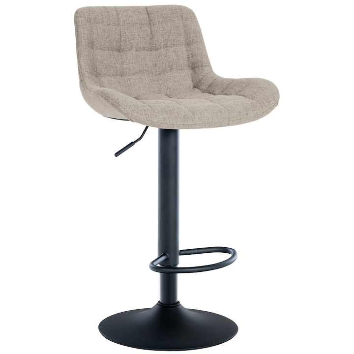 Scaun de bar din material textil Tover gri-maro