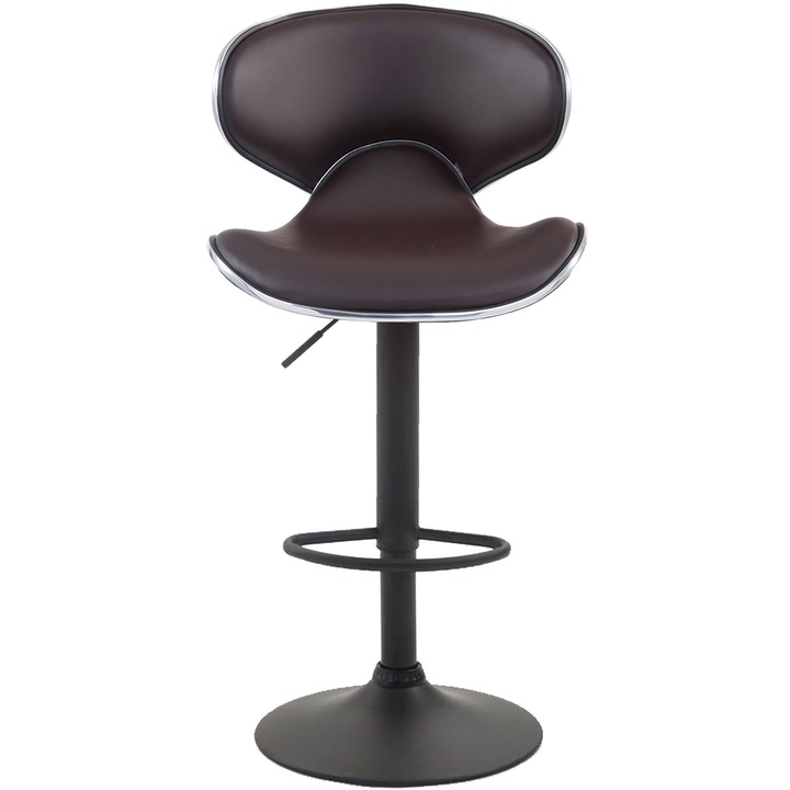 Set de 2 scaune de bar Las Vegas V2 din piele ecologica neagra maro