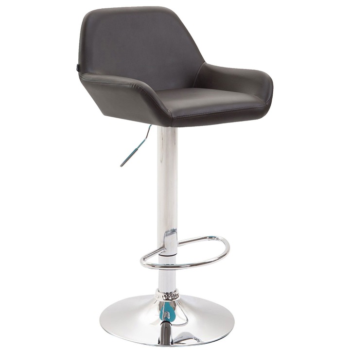 Scaun de bar Braga din piele artificiala cromata maro