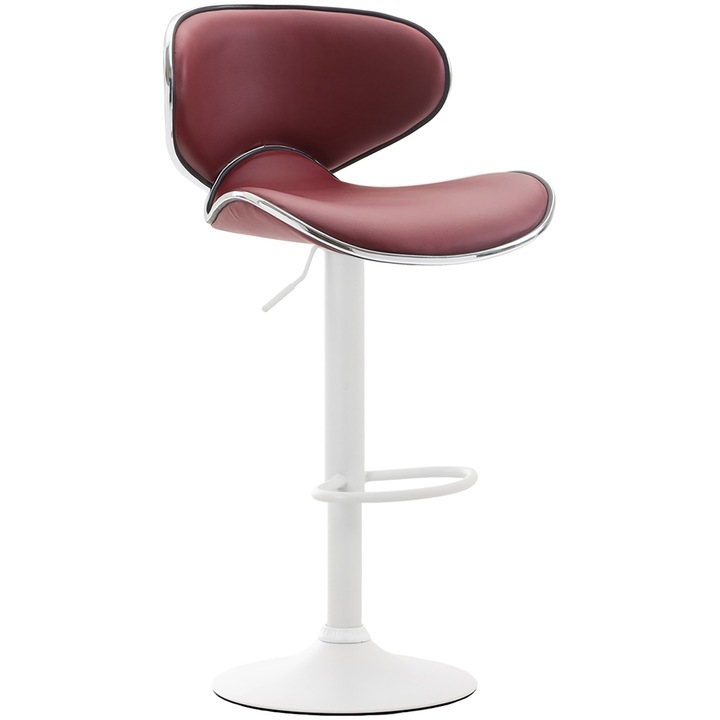 Set de 2 scaune de bar Las Vegas V2 din piele ecologica alba rosu visiniu