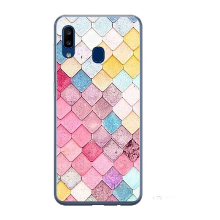 Husa personalizata HQ Print si Folie de Silicon pentru Samsung Galaxy A40, Color Scales, S1D1M0258, Atlas