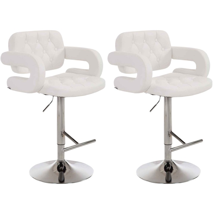 Set de 2 scaune de bar Dublin C alb