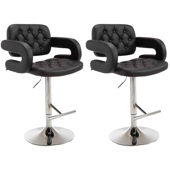 Set de 2 scaune de bar Dublin C negru