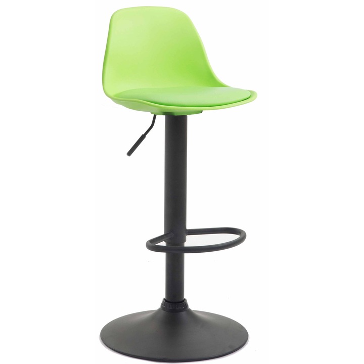 Scaun de bar Kiel, piele ecologica neagra verde