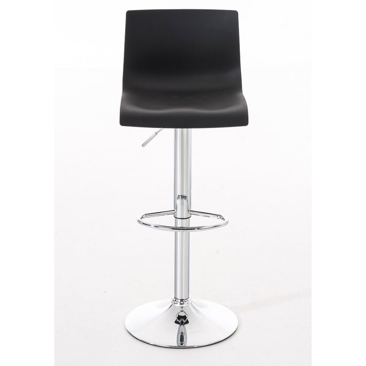 Set de 2 scaune de bar Hoover din plastic cromat negru