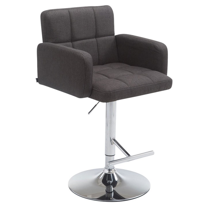 Scaun de bar Los Angeles din material textil C gri inchis