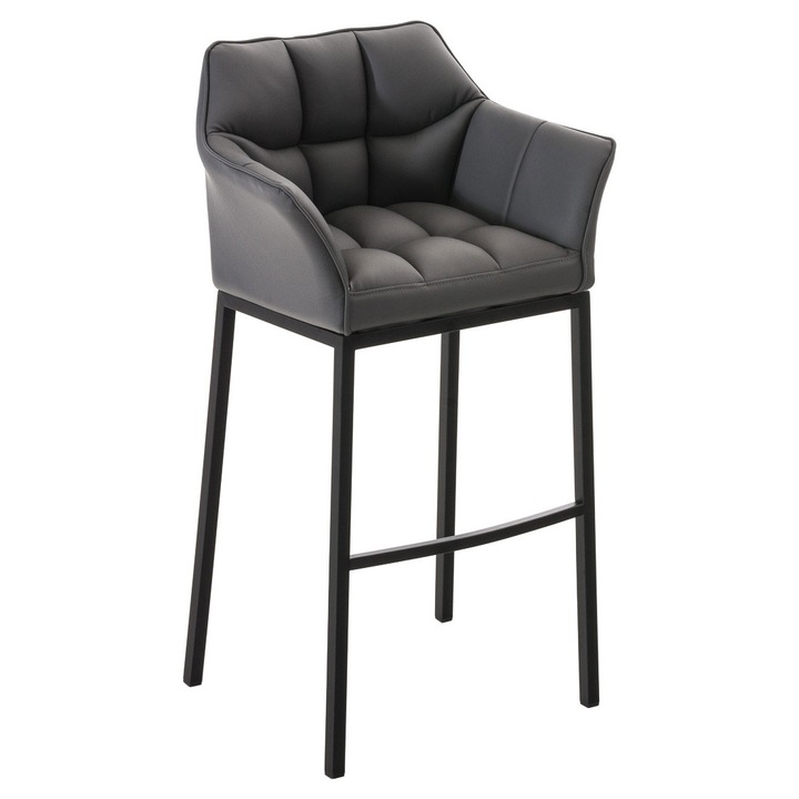 Scaun de bar Damaso B cu cadru cu 4 picioare gri