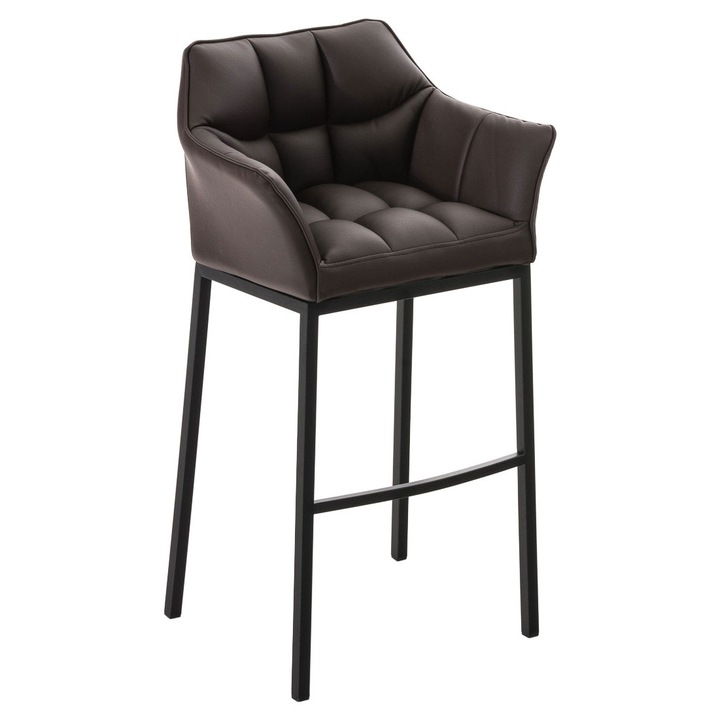 Scaun de bar Damaso B cu cadru cu 4 picioare maro