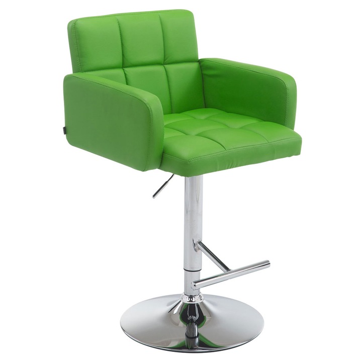 Scaun de bar Los Angeles din piele ecologica C verde