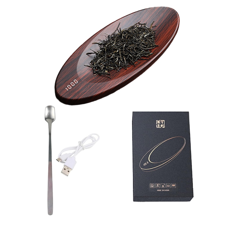 Cantar de bucatarie digital, Golxmse, 200g, precizie 0.1g, display LED, culoare lemn