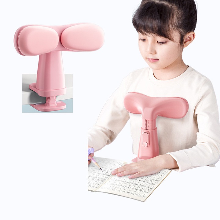 Corector de postura pentru copii, LXNZUHN, ajustabil 130-170mm, silicon, roz, 13x6x18cm