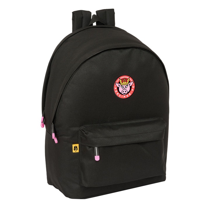 Ghiozdan Safta Kings League PORCINOS, USB, Ergonomic, Fekete, 31x44x18cm