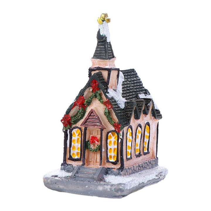 Nou Decor de Craciun, Colibra din Rasina, Casa Colorata Luminos, Decor pentru Birou, Ornament Nou