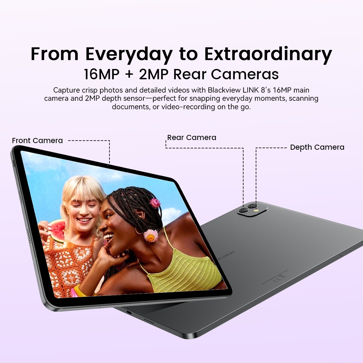 Tableta Blackview LINK 8, 12.7" 2K Ecran, 90Hz, Gemini Ai Android 15, 18GB+256GB(TF 2TB), MediaTek Helio G100, 8400mAh, 16MP+13MP, PC Mode 2.0, BT 5.0/GPS/Face ID, Accesorii (Mouse/Tastatura/Carcasa protectie/Protectie ecran/Stylus/Casti), Albastru