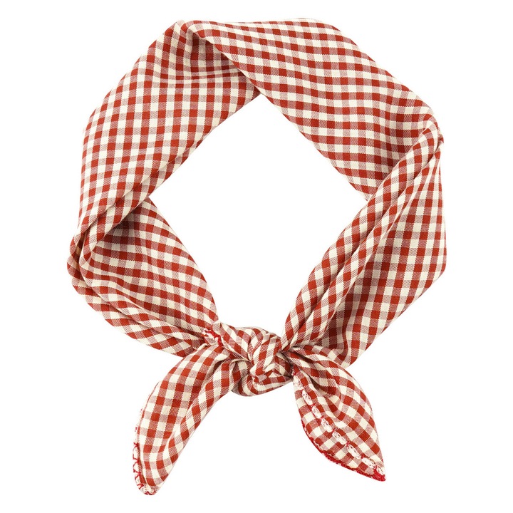 Esarfa dama, tip batic, forma patrata, GOGOU®, cu model tartan, Multifunctional, Bumbac In, 55x55cm, Vin rosu