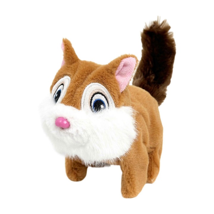 Jucarie de plus electrica, animal de companie interactiv, sunete animate, galben, 19x8x17cm