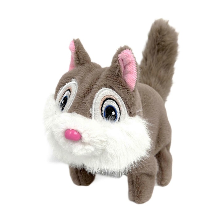 Jucarie de plus electrica, animal de companie interactiv, sunete animate, catelus, 19x8x17cm