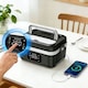 Cutie de Pranz Electrica, MOSMAOO®, l L, Baterie integrata 8000mAh, Putere 60W, Incarca-ti telefonulControl tactil, Programare timp, Reglabil temperatura, Afisaj LED, Autonomie de 70 de minute, Pentru calatorii la picnic la birou, Negru