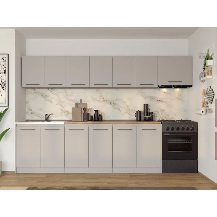 Set Mobila Bucatarie, Linea 300cm, Casmir, C13, Pal Melaminat