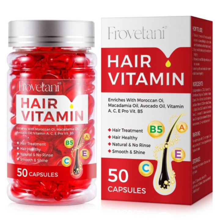 Capsule cu MultiVitamine pentru Par si Uleiuri Naturale | Tratarea Parului, Hidratare profunda, hranire si stralucire, 50 buc, Frovetani®
