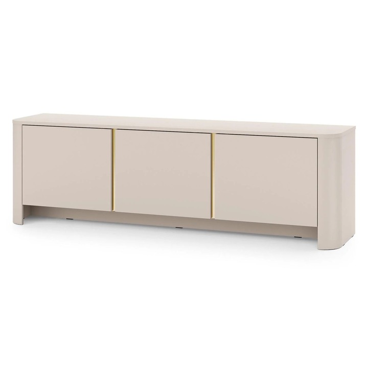 Comoda TV, Furnlux, Bari, crem deschis, lemn prelucrat, 168x52x39 cm