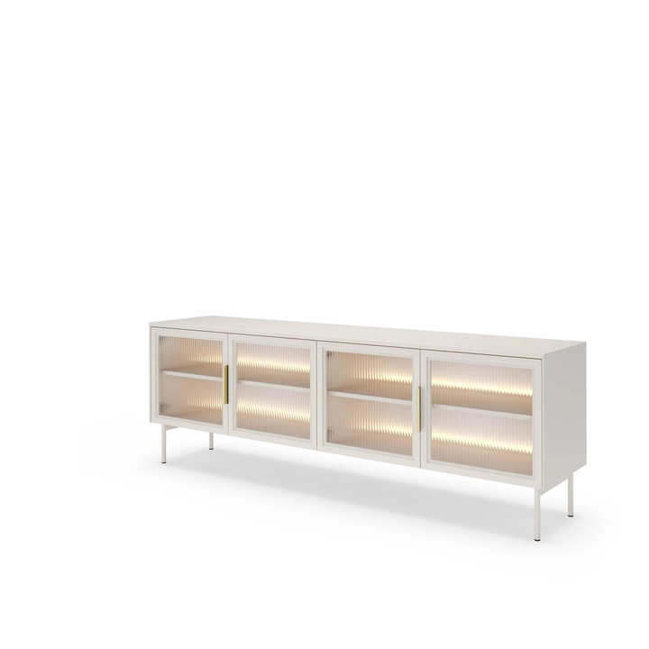 Bufet, Furnlux, Lumi, crem deschis, lemn prelucrat, 181x62x39 cm