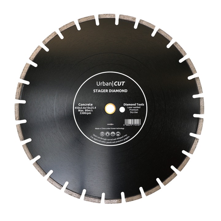 Disc diamantat Stager URBAN CUT 450x3.6x10x25.4-P pentru beton/asfalt