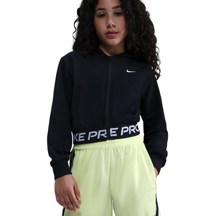 NIKE Pro FZ Hood DF 50351 kapucnis pulóver, Fekete