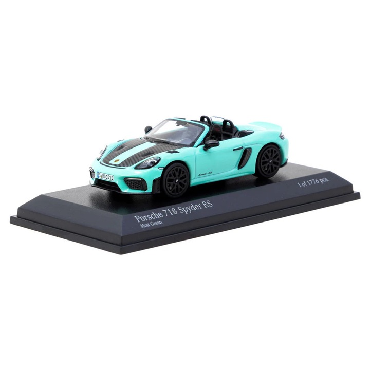 Tarmac Works 1/64 Porsche 718 Spyder RS Menta Zöld Autómodell