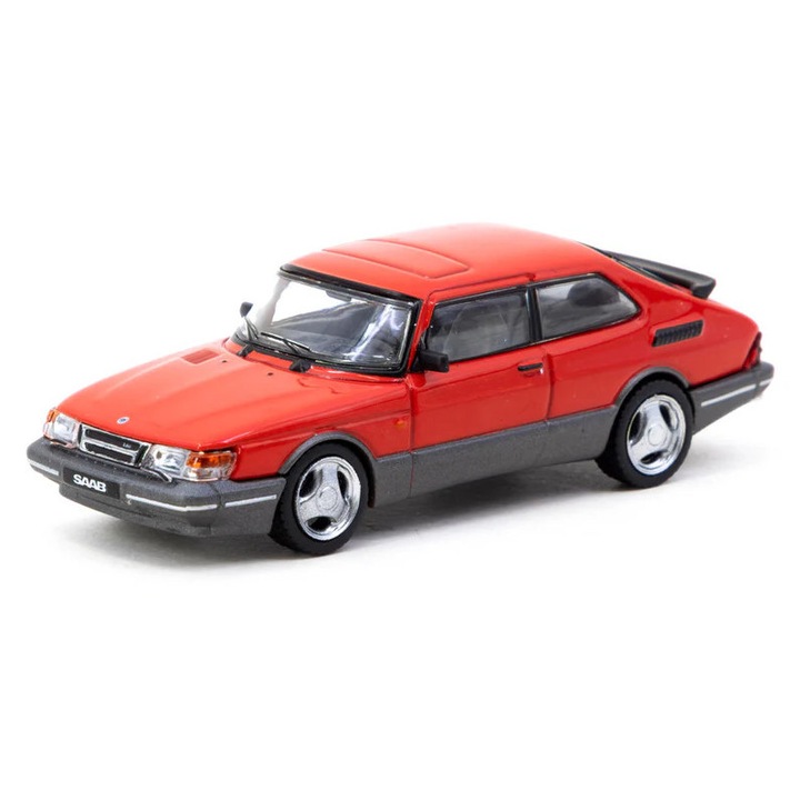 Macheta Auto Tarmac Works 1/64 Saab 900 Turbo Red with Tarmac Cards