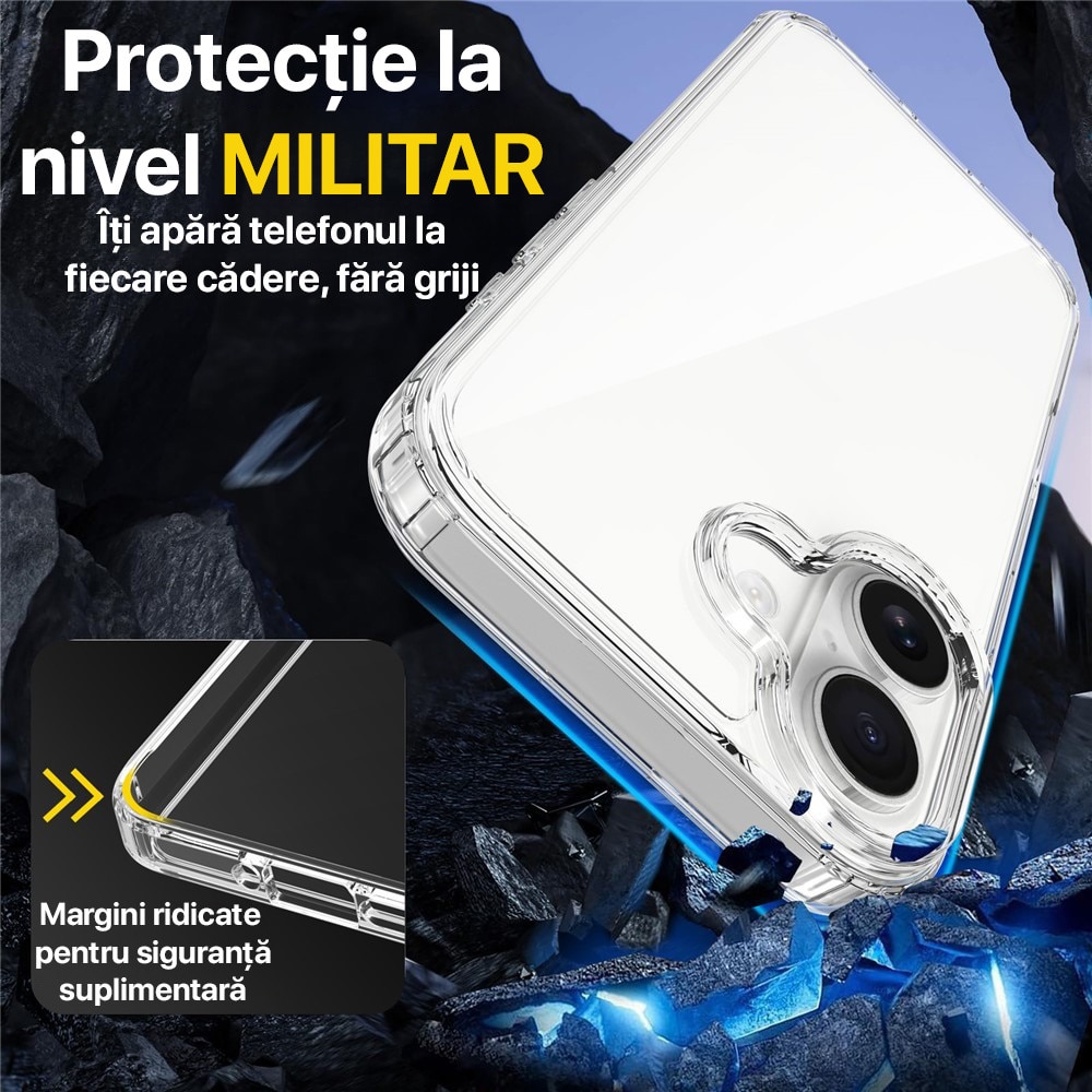 Husa iPhone 17 DaDen, silicon transparent Premium, Antishock, protectie colturi, rezistenta la impact, Transparenta