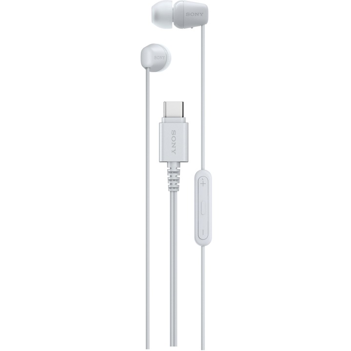 Слушалки In-Ear SONY IER-EX15CW, С кабел, Микрофон, USB-C, Бял