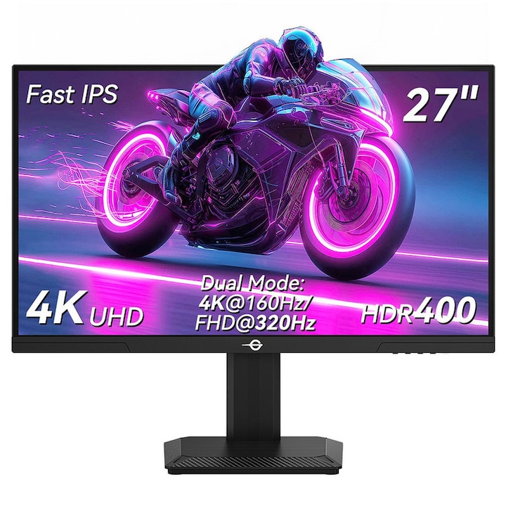 Monitor gaming TITAN ARMY P2712V, 4K@160Hz/FHD@320Hz, Fast IPS, HDR400, 27'', Eye Care, Support HDR400, RGB, FPS/RTS Gaming Mode, PIP/PBP, Flicker-Free, Game Plus, 2xHDMI 2.1,2xDP 1.4, Audio out
