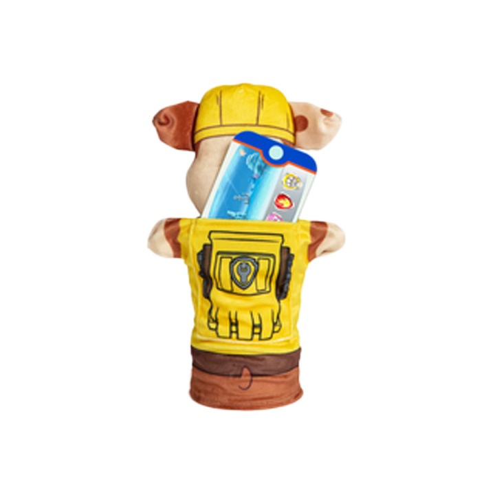 Papusa de mana, in forma de caine, Paw Patrol, Mini Junior PM0509R, Galben