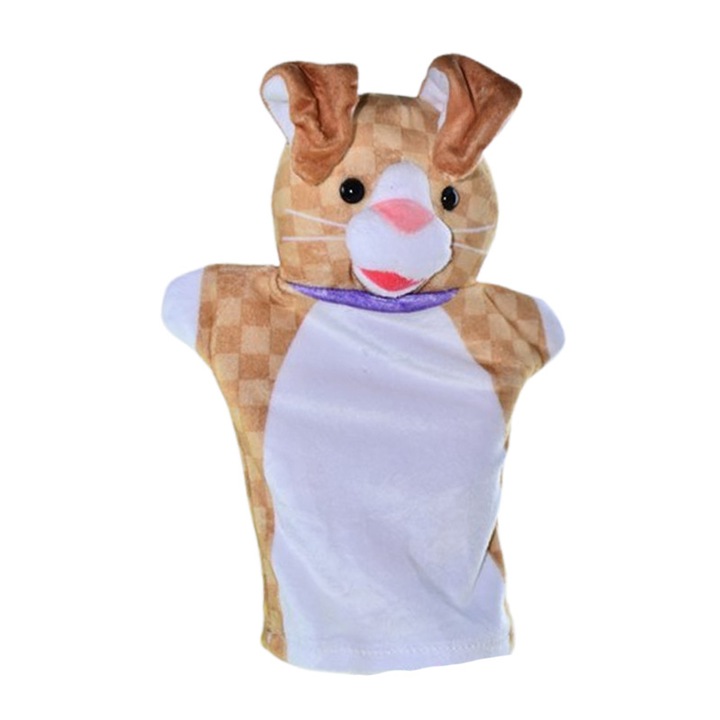 Papusa de mana, in forma de iepure, Mini Junior PM0509I, Bej