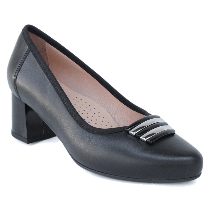 Pulso Pulso pantofi stiletto negri de damă din piele AF1562 07682