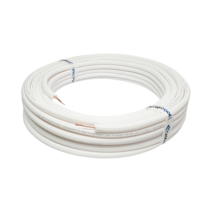 Conducta cupru clima AC 1/4 (6.35mm), grosime perete 0.70mm, izolatie 6mm pentru instalatii aer conditionat 50m/rola