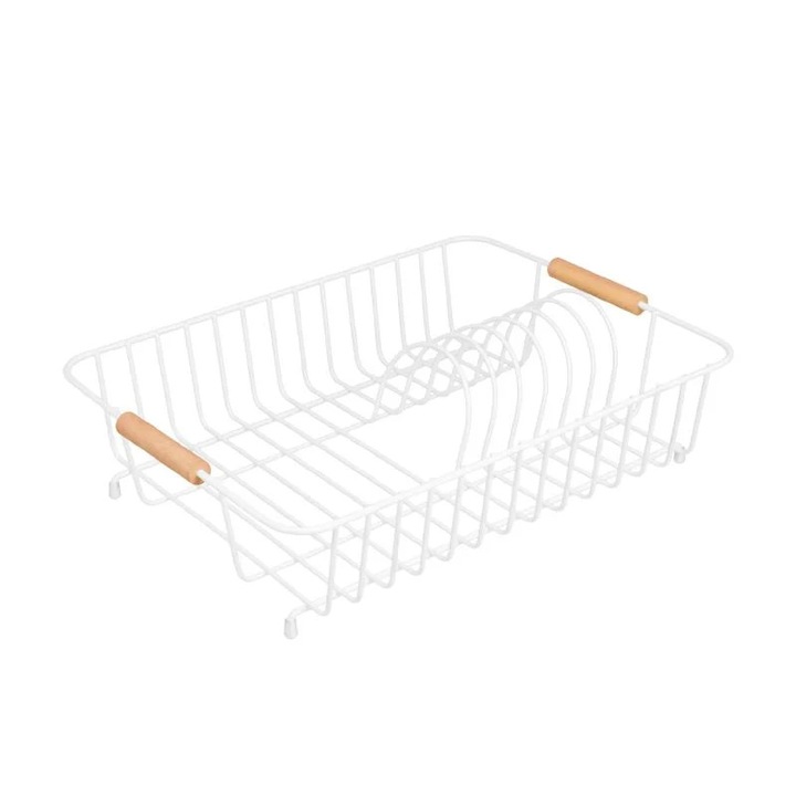 Scurgator vase DELINIA cu manere lemn alb 36x27x9.6cm