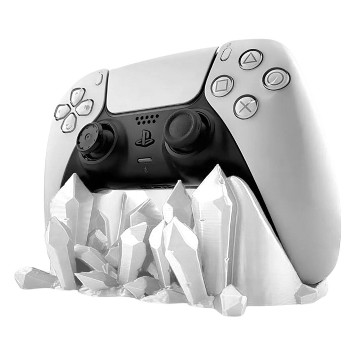 Suport 3D Controller PS5, Alb, Cristale