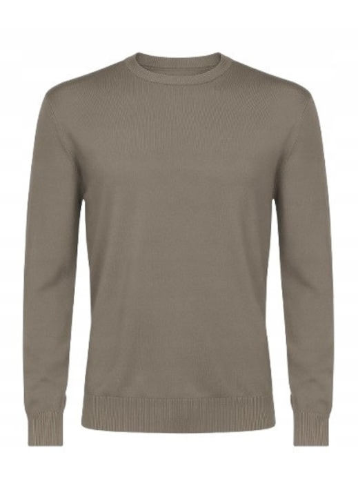 Férfi pulóver, merinó gyapjú/kasmír/viszkóz/akril, V-nyakú, világosbarna