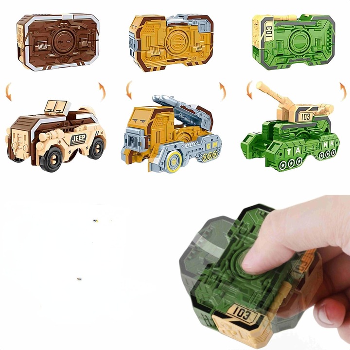 3 db Átalakítható fidget spinner játék szett, világító stresszoldó, forgó stresszoldó játék, többszínű, katonai téma