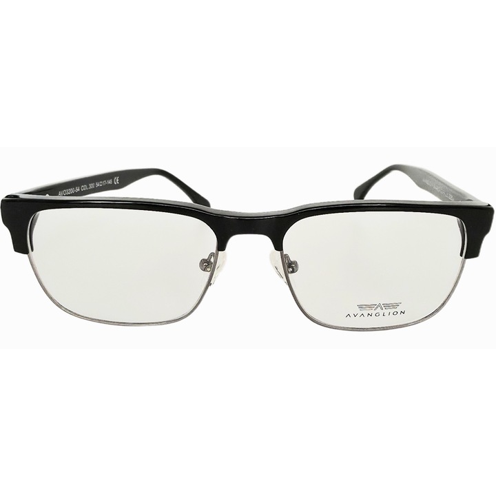 Rame Ochelari Unisex Avanglion AVO3200-54 COL300 Dreptunghiular Negru Metal si Acetat