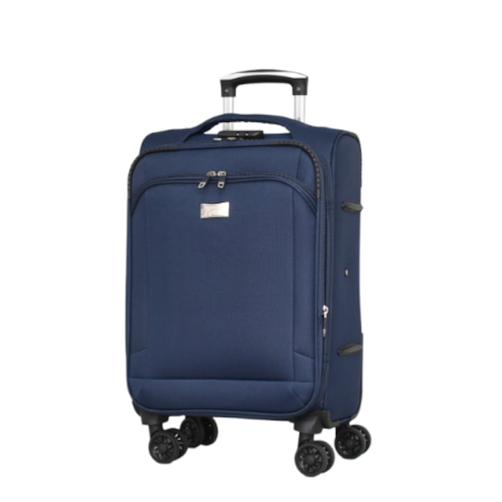 Valiză PERFECT++LINE cu extensor 2049, Textil, 59/24/38 cm, Albastru