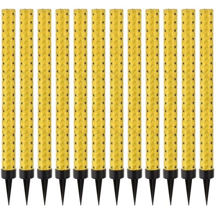 Artificii tort Party deco, 12 cm, set 12 bucati, aurii-silver