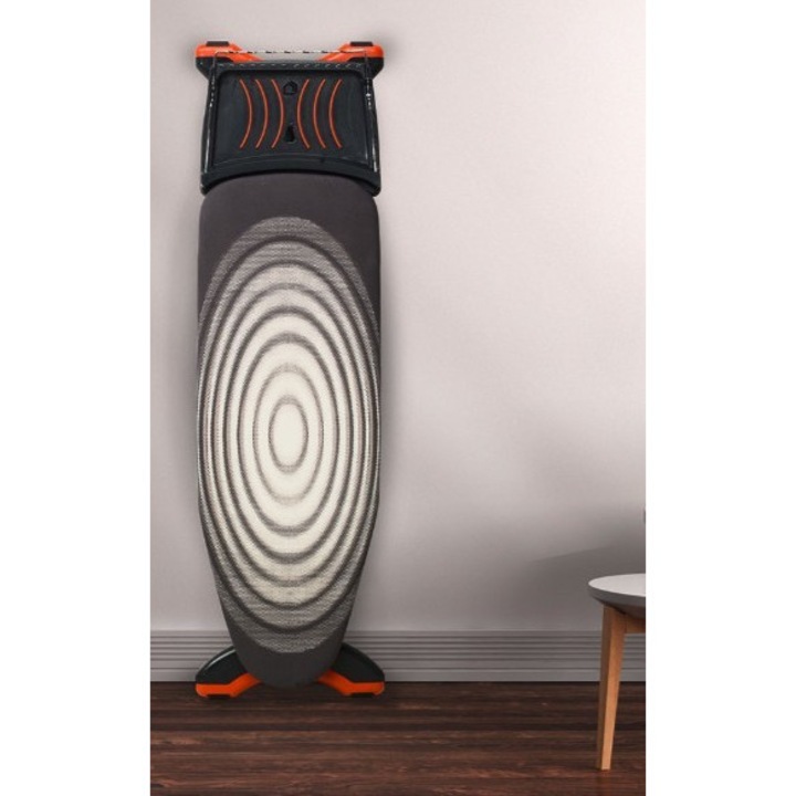 Masa de calcat Lifeboard Premium, pentru fier si statie de calcat, bumbac 100%, prelungitor incorporat, monobloc, suprafata 46X130 cm, inaltime 80-105 cm