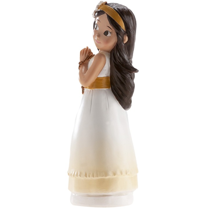 Фигурка за причастие deKora момиченце с броеница, 16см, комплект 1 бр.